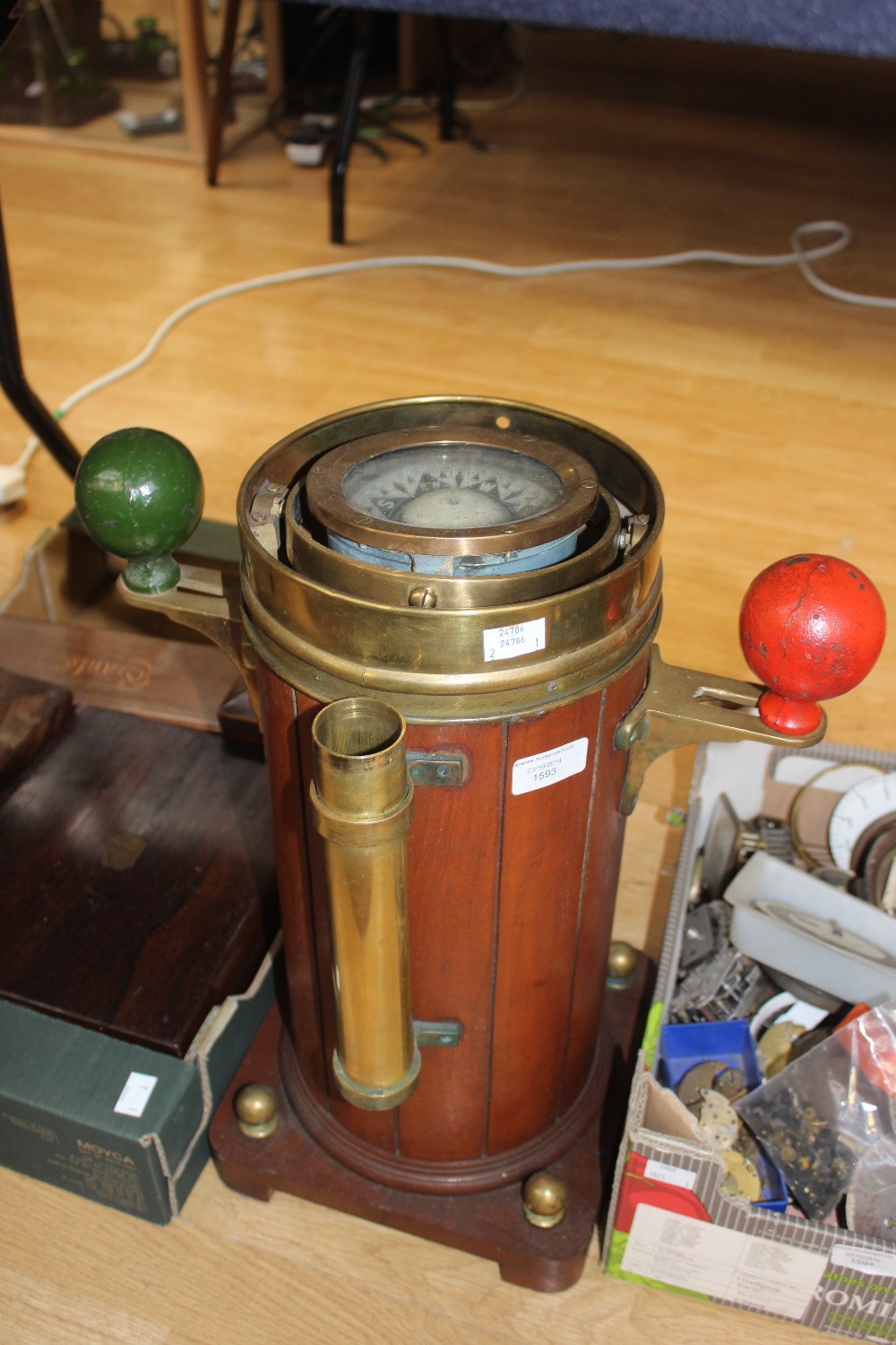 Nautical interest, a large compass made by E. Esdaile and Sons circa 1930