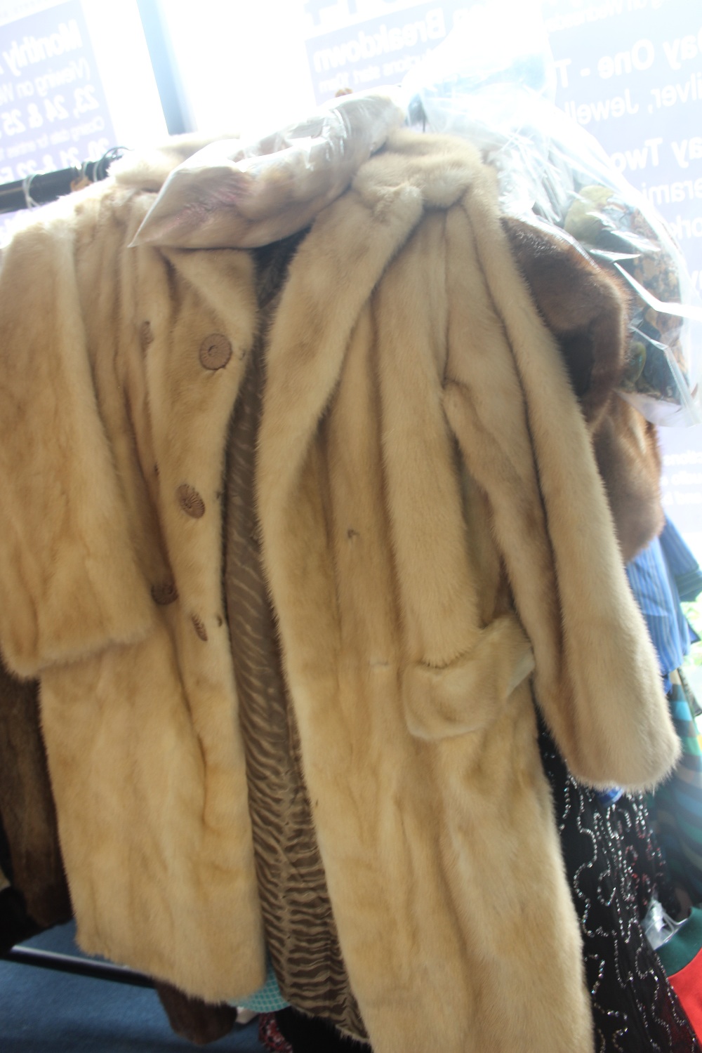 Blond mink coat and hat