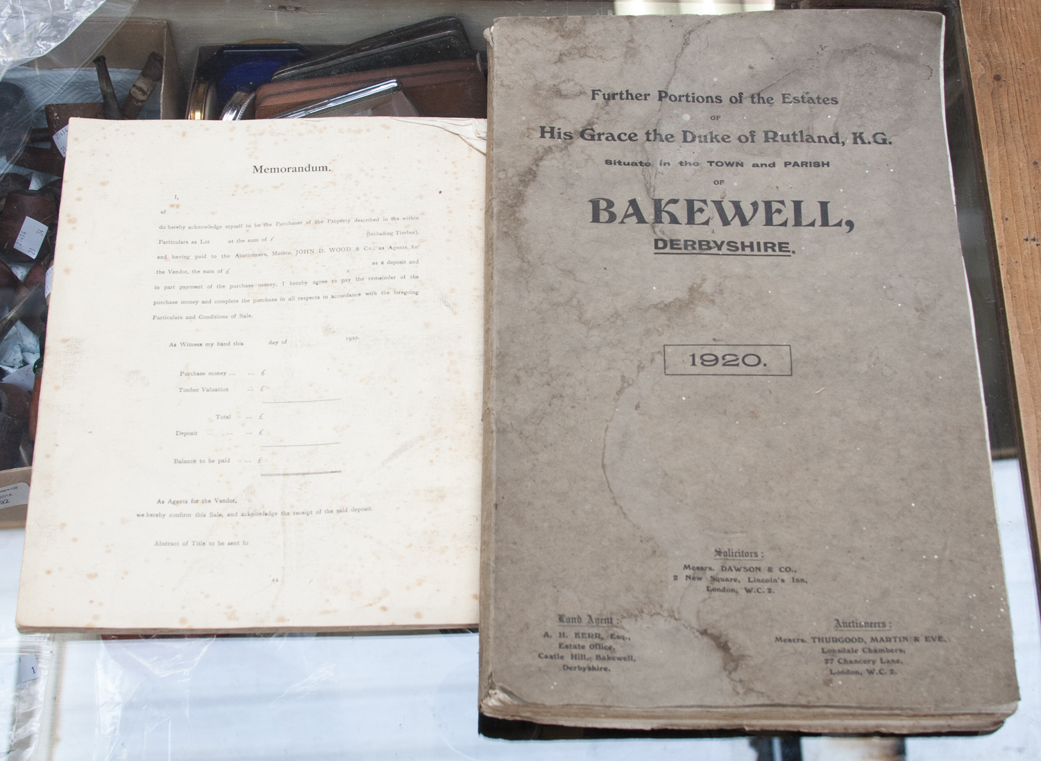 Bakewell - Catalogue with maps of the Duke of Rutland's Estate and Alderwasley Estate catalogue,