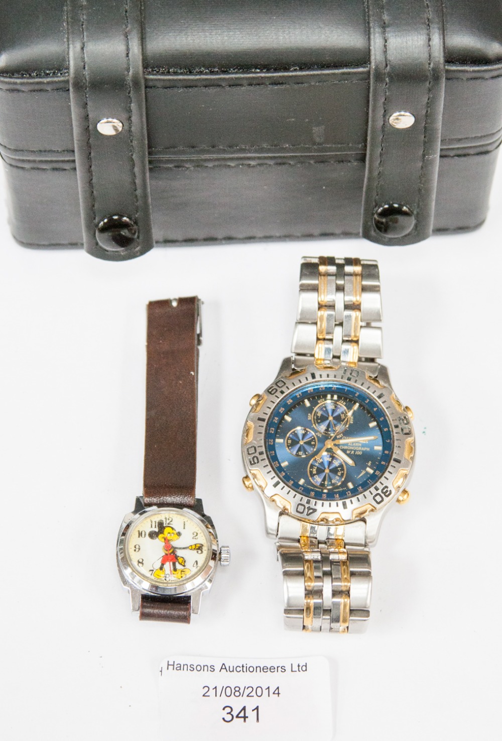 A Citizen chronograph WR100 and a Mickey Mouse child's watch (2)