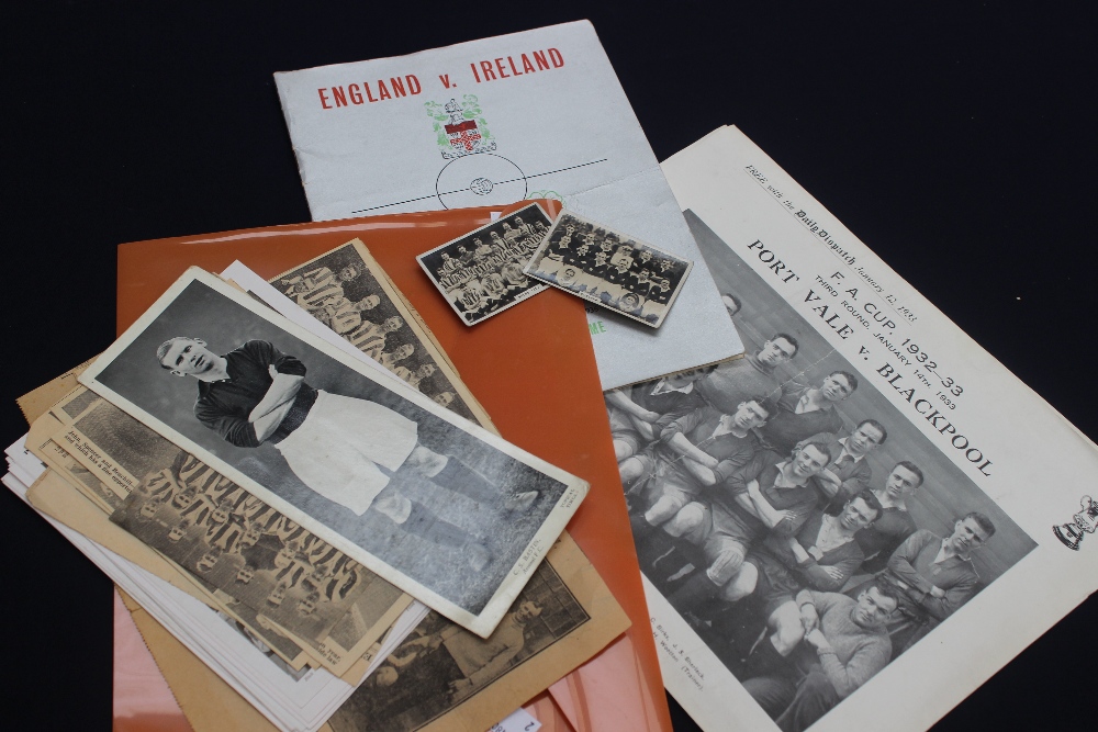 A 18-11-1936 England vs Ireland International match souvenir programme with a collection of