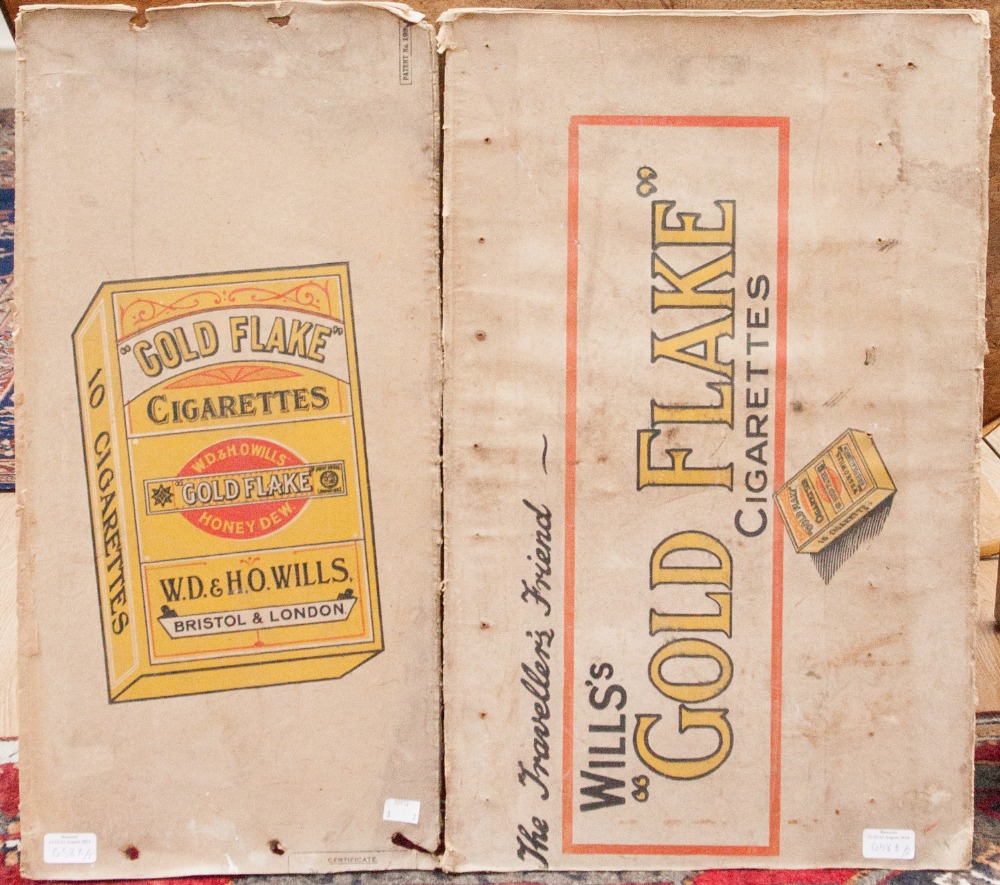 Two Wills Gold Flake cigarette advertising boards
