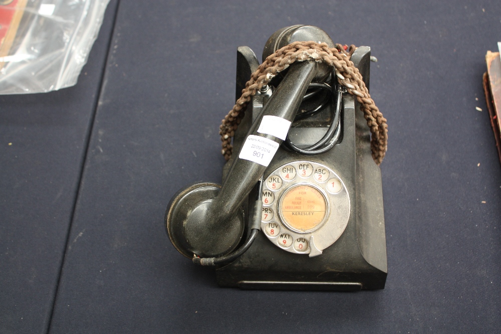 A Bakelite black telephone 332L FWR 62/2