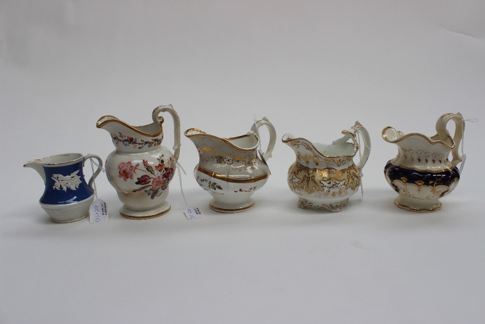 Five various late 18th / early 19th Century porcelain cream jugs, including Coalport (5)