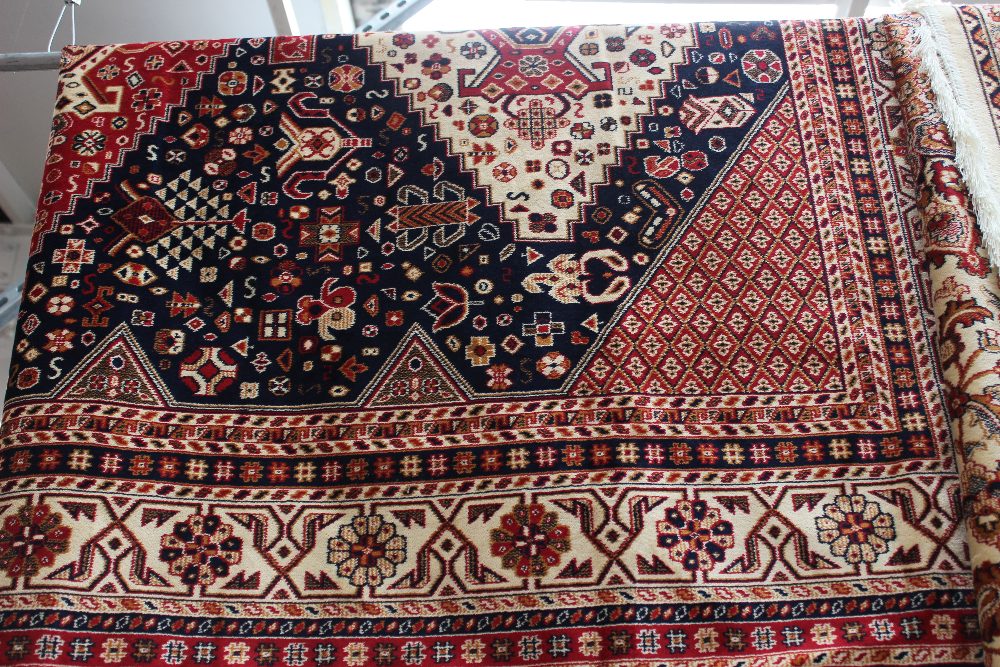 Rug blue grand caucasian carpet, 2.3 metres by 1.6 metres approx