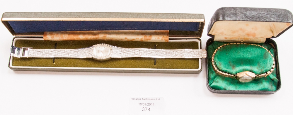 A 'Regency' ladies 9ct gold watch case (rolled gold bracelet) together with a silver metal ladies