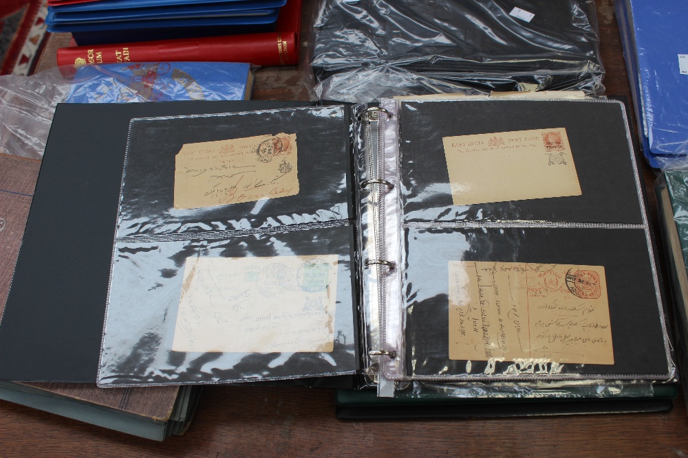 Collection of India and States postal history and postal stationary.
