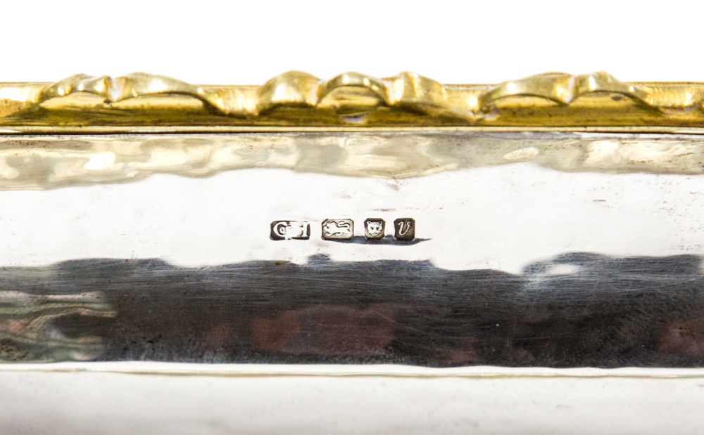 A modern Guild of Handicraft silver pen tray with gilt brass mounts and supports in the late 19th - Image 2 of 2