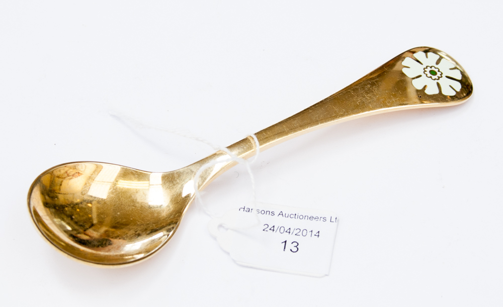 A George Jensen silver gilt spoon, approx 1.54 ozt