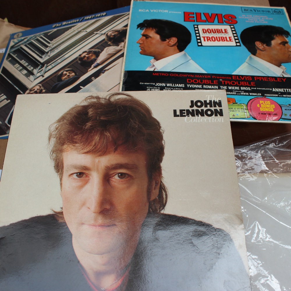 Beatles, Elvis and John Lennon LPs