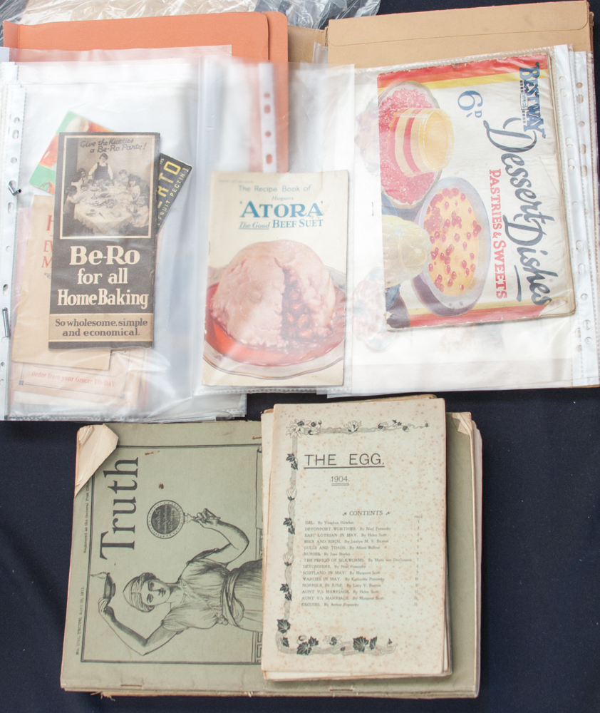 A quantity of ephemera to include, domestic titles from 1873, fashion plates, July 1st 1838