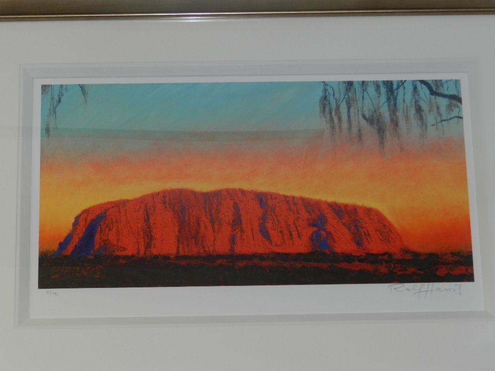 Rolf Harris (Contemporary Australian school). 'Ulluru Sunset, Desert Oaks', landscape study of Ayres