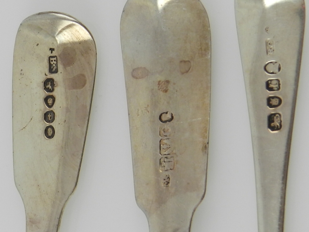 Two pairs of silver fiddle pattern serving spoons, hallmarked London 1934, the second pair - Image 2 of 2