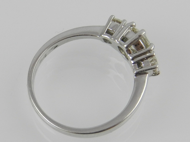 An 18ct white gold five stone diamond ring, the brilliant cut stones of approximately 2cts combined. - Image 2 of 2