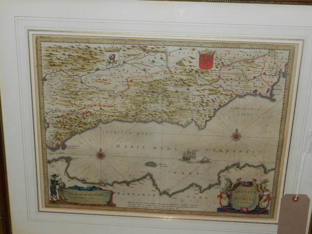 An 18th century French map of Andalusia, the Strait of Gibralter, and the North African coast,