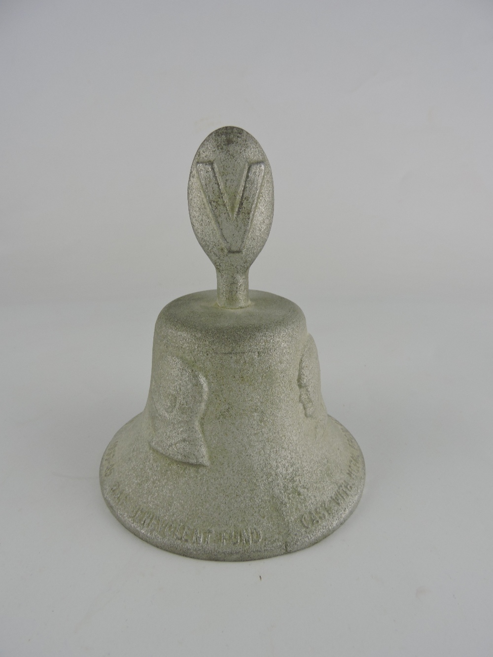 A aluminum bell circa 1945, sold on behalf of the RAF benevolent fund, constructed from metal