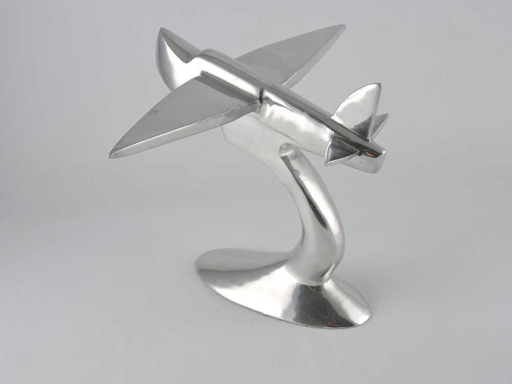 A cast metal desk piece modelled as a 1950s seaplane, H. 23cm. - Image 3 of 4
