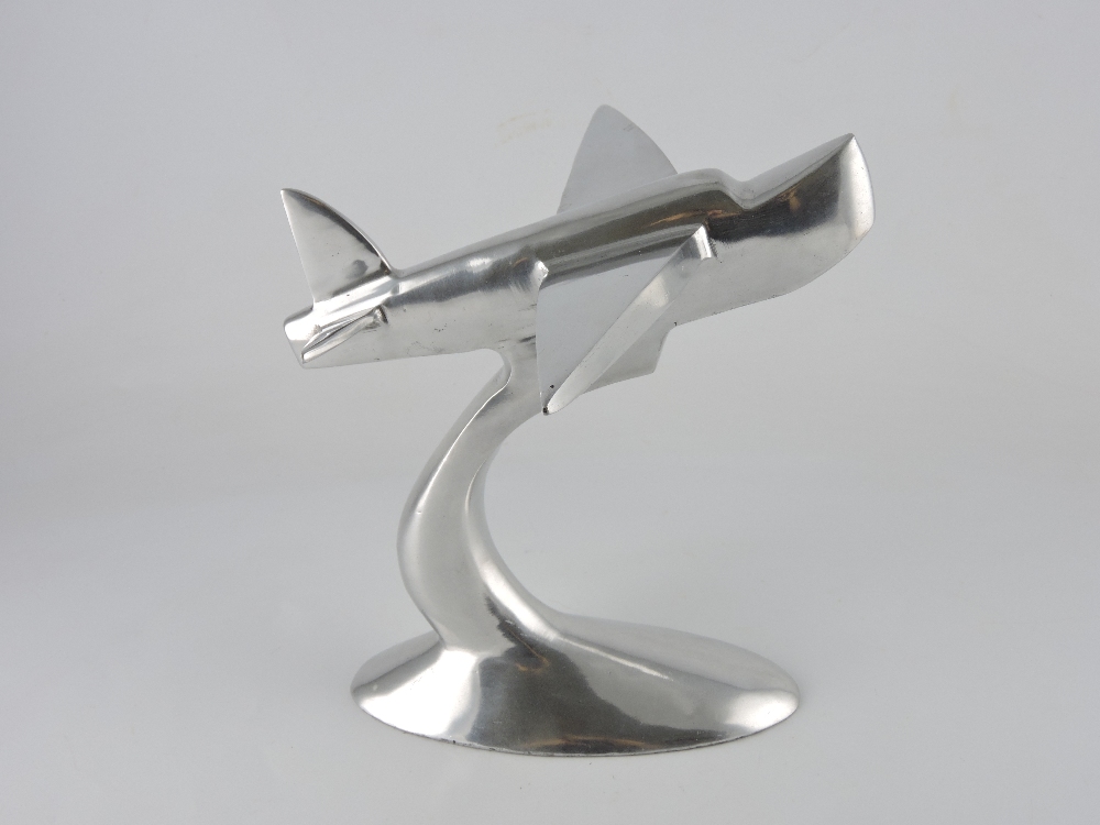 A cast metal desk piece modelled as a 1950s seaplane, H. 23cm. - Image 2 of 4