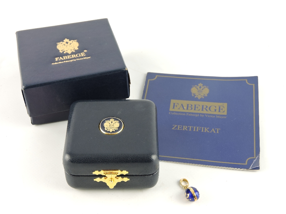 A limited edition 18ct gold Faberge egg pendant in original box with certificate. - Image 2 of 2