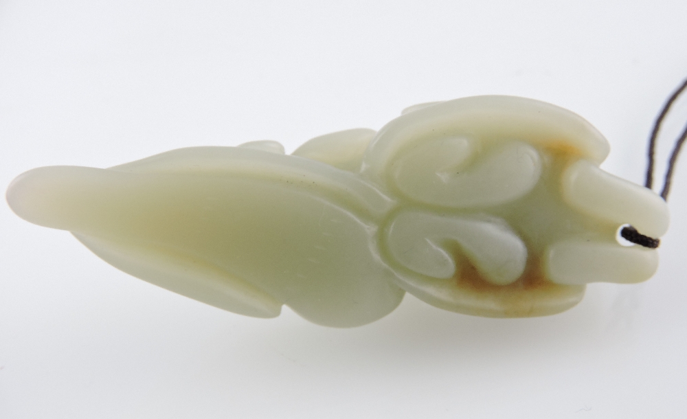 A 19th Century Chinese jade carving on a swan and deer, L. 8cm. - Image 3 of 3
