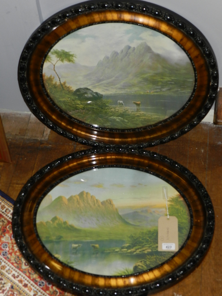 Two early 20th century oval polychromatic lithographs of Scottish Highland scenes, after McGregor,