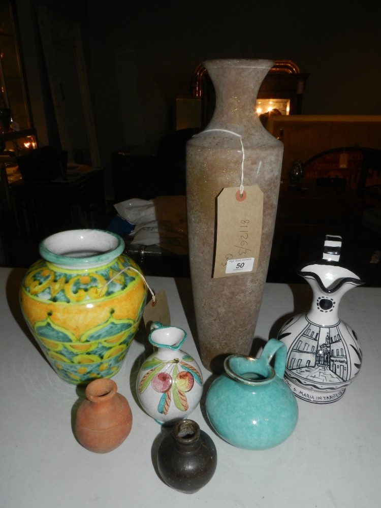 A collection of studio ceramics .