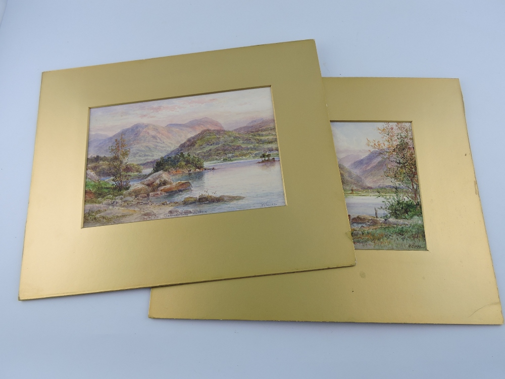 Malcolm Crosse (British FL. 1891-1914), two Lake District views, 'Ullswater' and 'Derwent Water'
