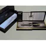 A vintage Mont Blanc matte black Noblesse Slimline cartridge fountain pen, inked mint with broad