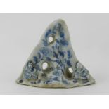 A Chinese blue and white brush holder, o