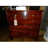 A 19th century and later mahogany chest,