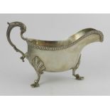 A late Victorian silver sauce boat, in t