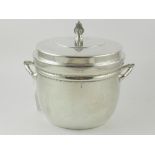 A silver plated ice bucket with lid, hav