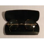 A pair of tortoise shell mounted 14ct ro