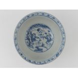 A Chinese blue and white porcelain foote