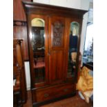 A late Victorian walnut single door ward