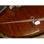 A late 19th century Chassepot bayonet an