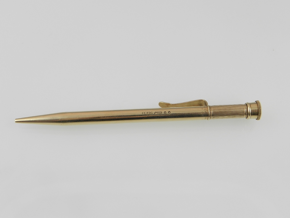 Samson Morden & Co. A 9ct yellow gold propelling pencil.