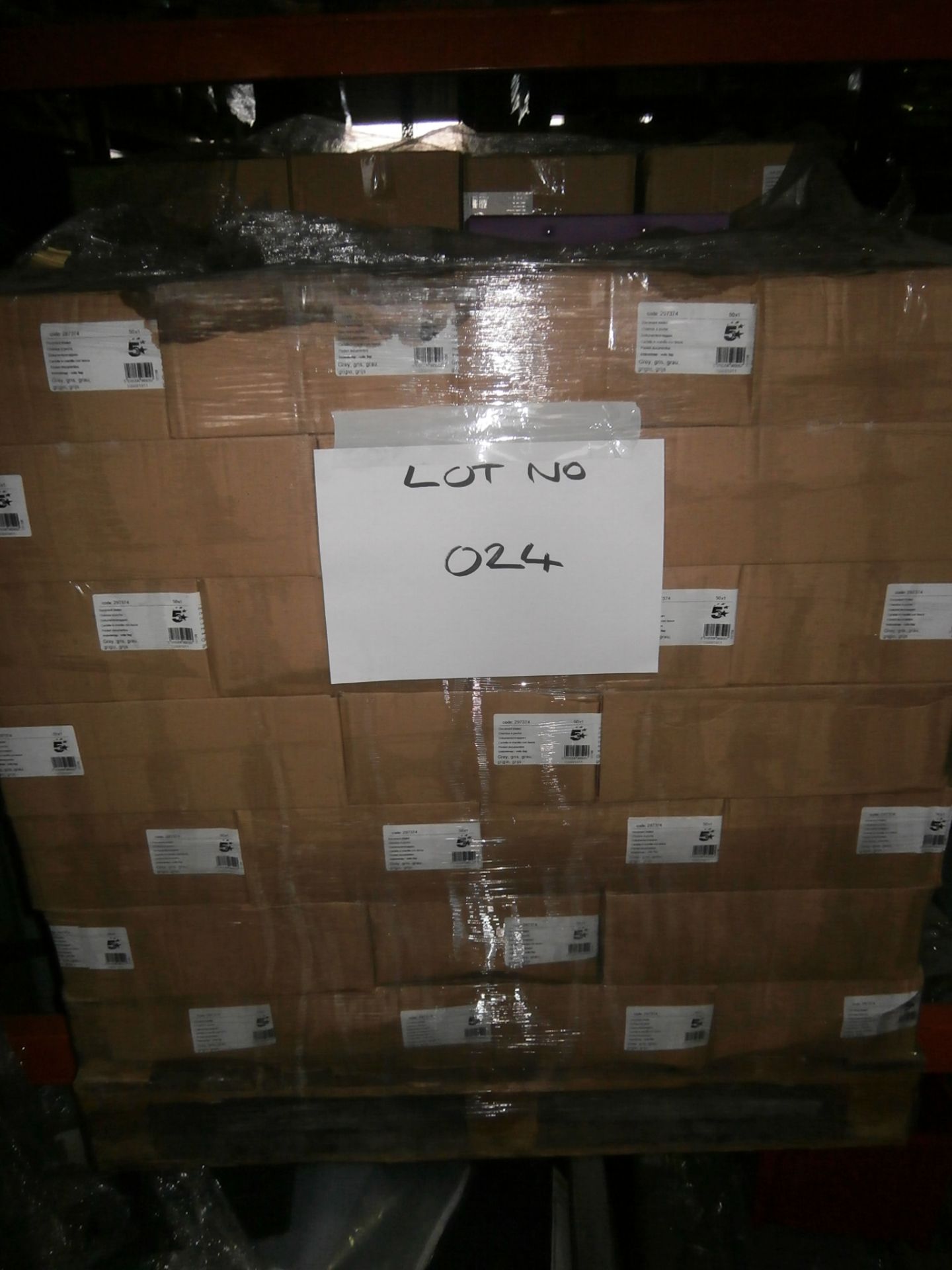 1 x Large Pallet of Grey 5 Star Document Wallets 297374 (Approximately 80 Boxes of 50 Wallets) (S)