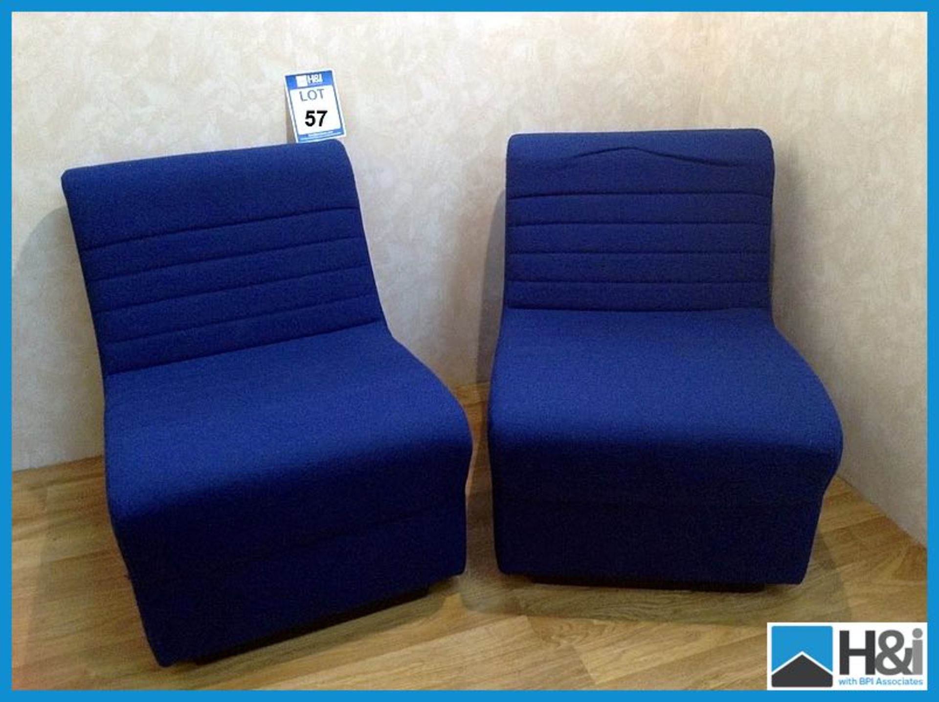2 x New Malaga Blue single seater chair  - L15 Appraisal: Good Serial No: NA Location: Identihire,