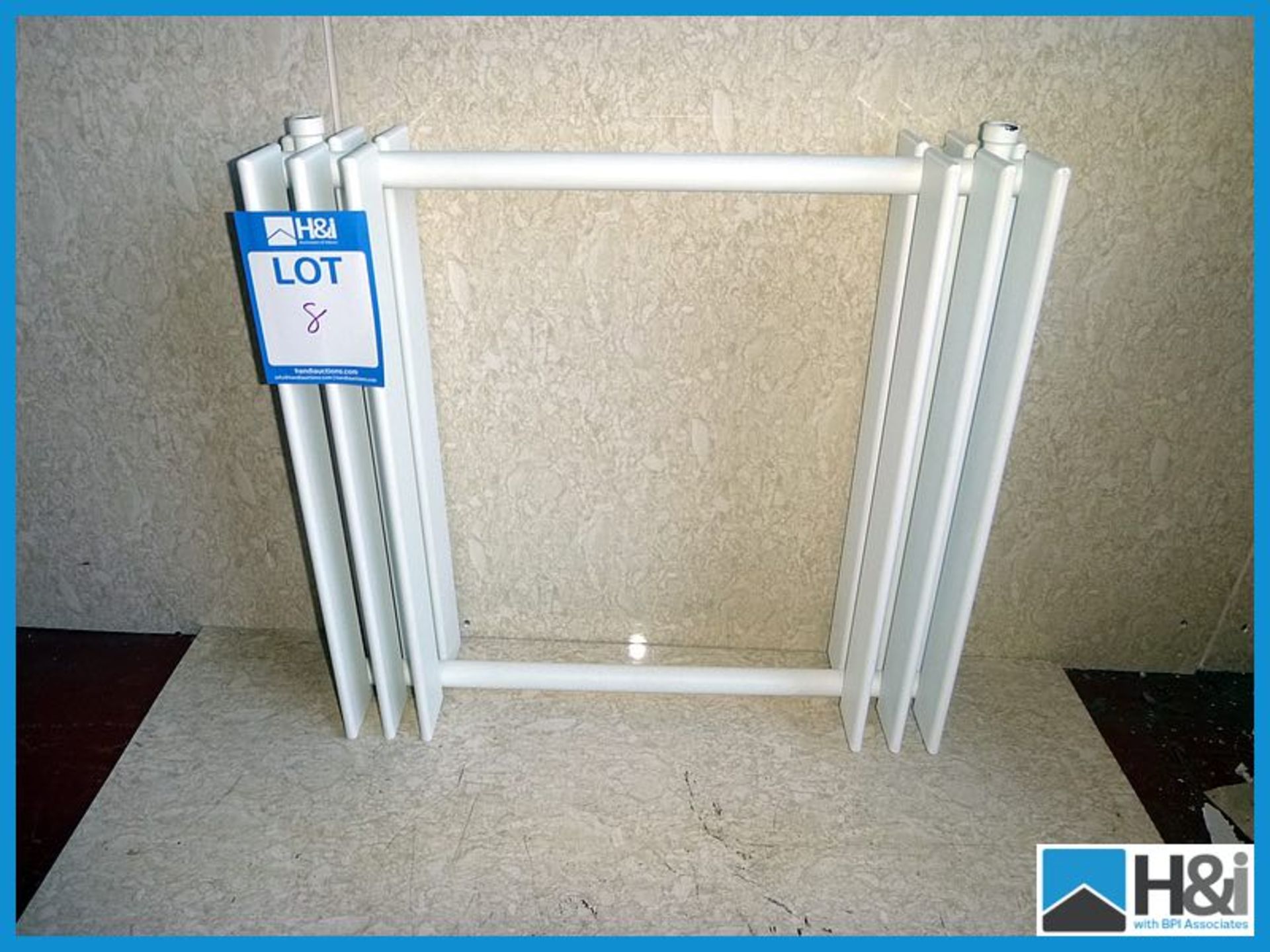 Vogue Designer white radiator, 600x650mm, unused Appraisal: Good Serial No: NA Location: H&I Ltd.,