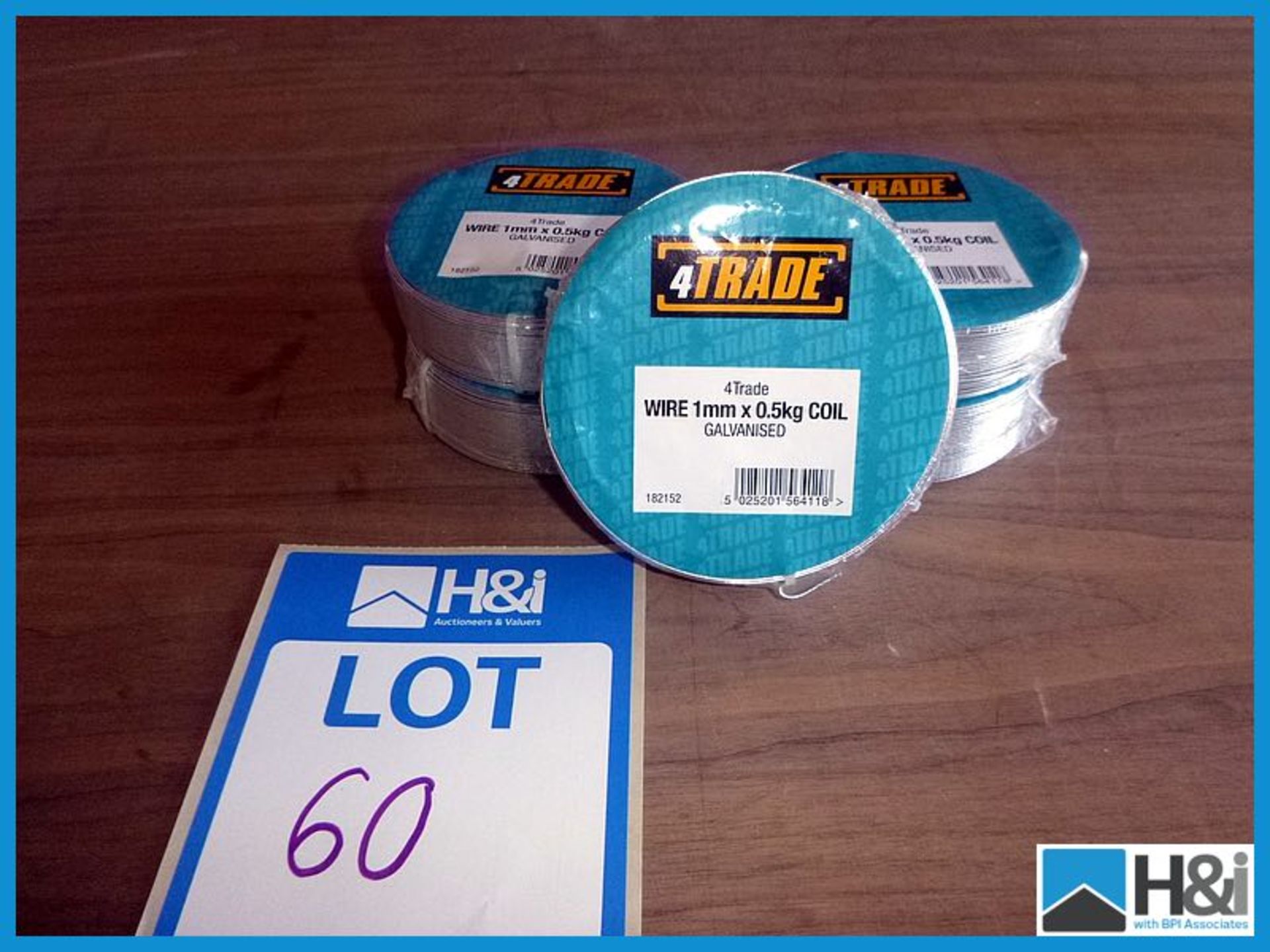 40 rolls - 4trade wire, 1mmx0.5kg coil, galvanised, unused and boxed Appraisal: Good Serial No: NA