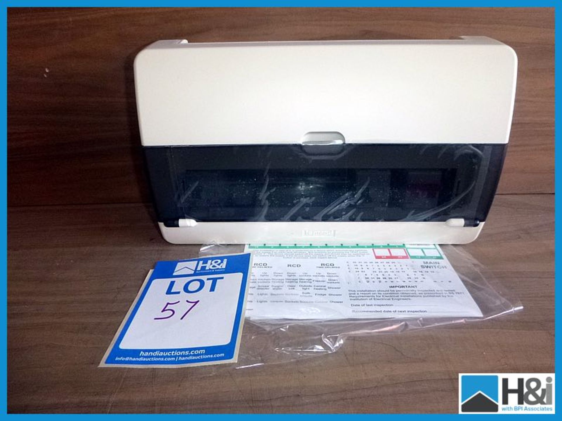 4 off - Legrand insulated consumer unit, 6075 54 dual RCD main switch, 100A, 2xRCD 80A, 10 ways,