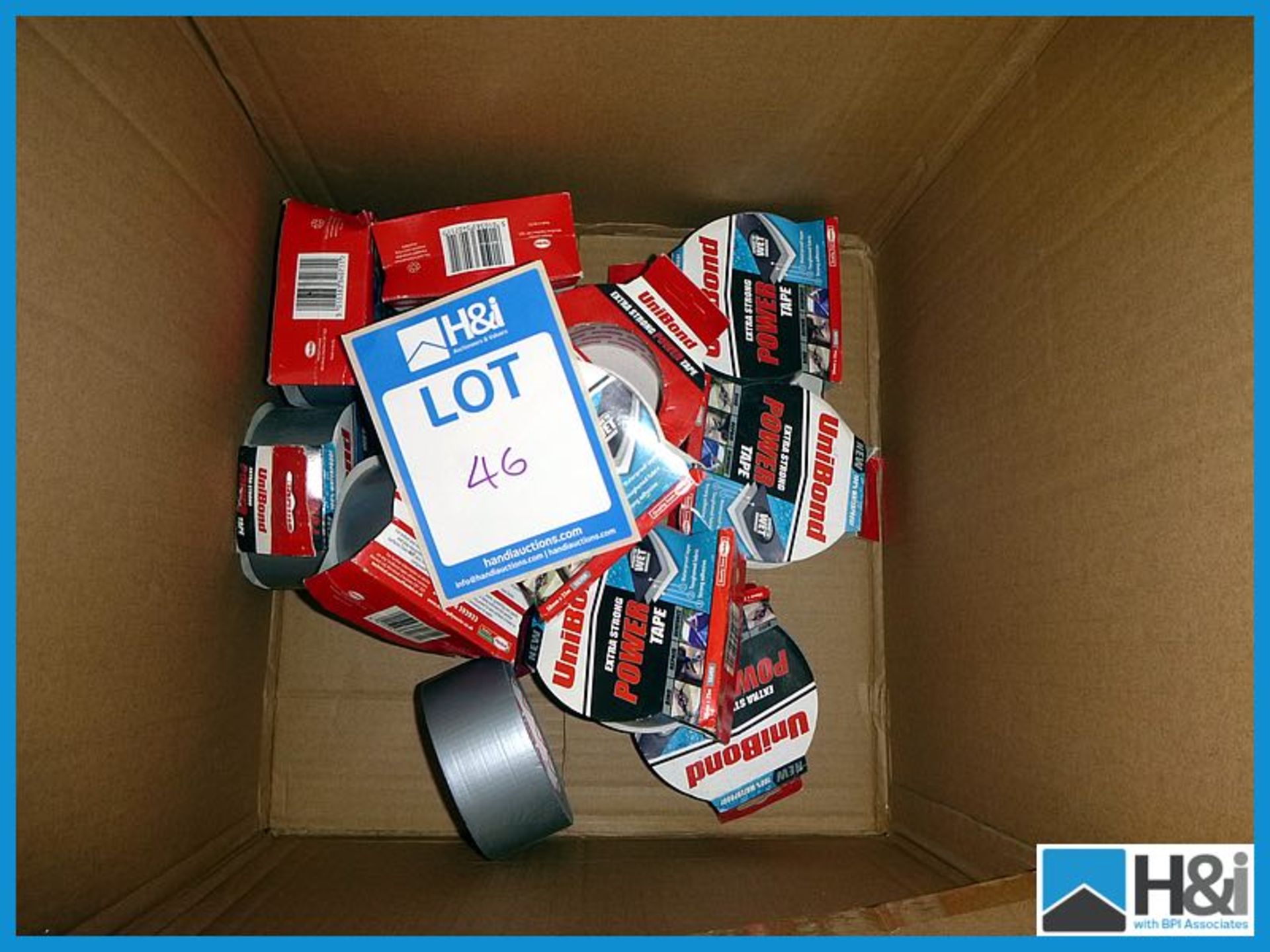 Box of Unibond Powertape, sticks to wet surfaces, unused and packaged Appraisal: Good Serial No: