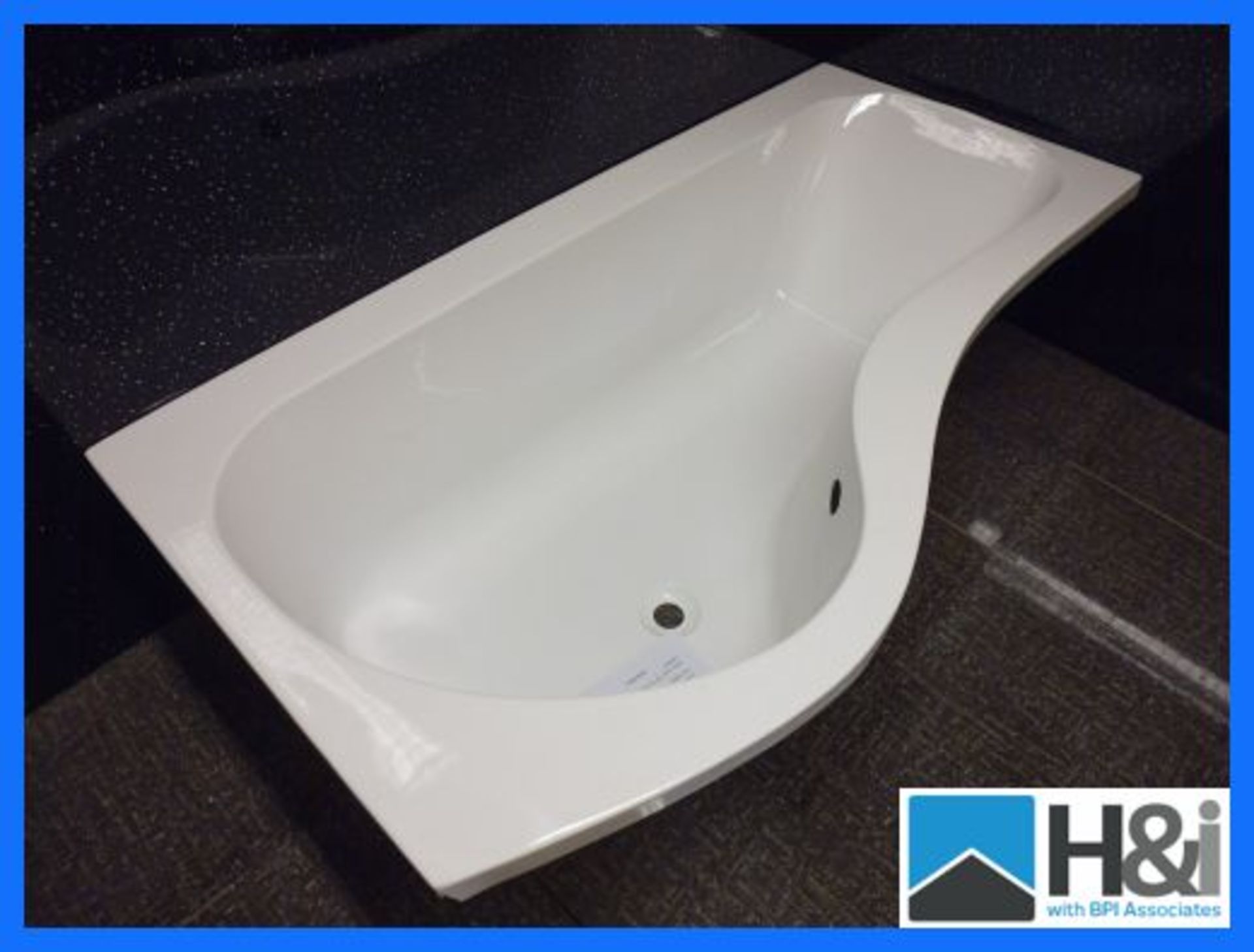 High Quality 'P' Shaped Bath. Left Hand Including Feet Supports. 1700mm x 930mm. End of Stock Line - Image 3 of 3