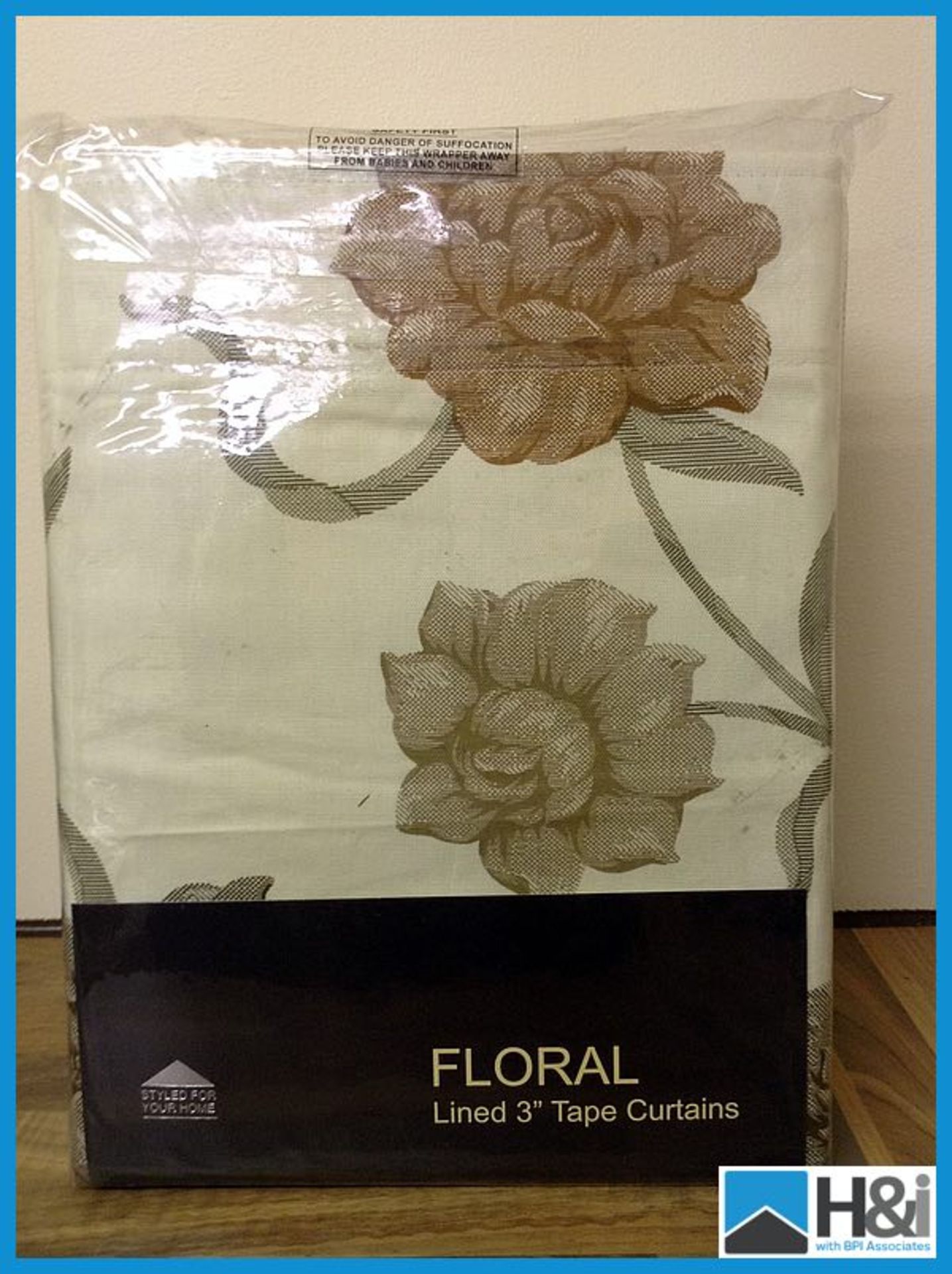 Hilton Floral Lined 3 inch Tape Curtains 46x54 x1 pair 46x90 x 1 pair 90x72 x 1 pair Appraisal: Good