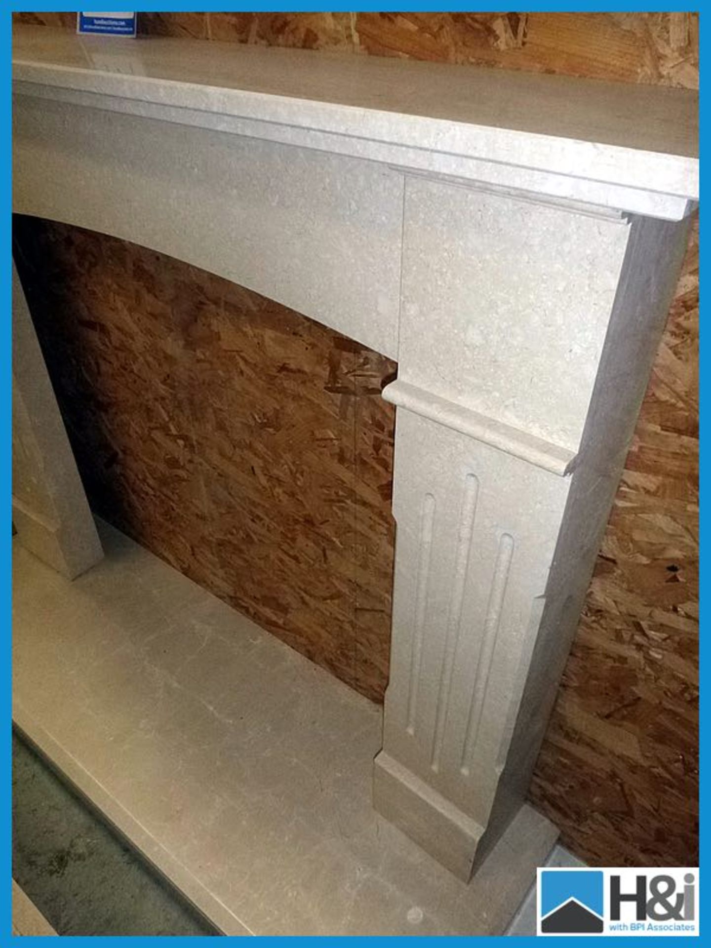 Unused Marble fireplace surround with hearth stone, outer dimensions 1230 mm wide x 1060 mm high, - Image 4 of 4