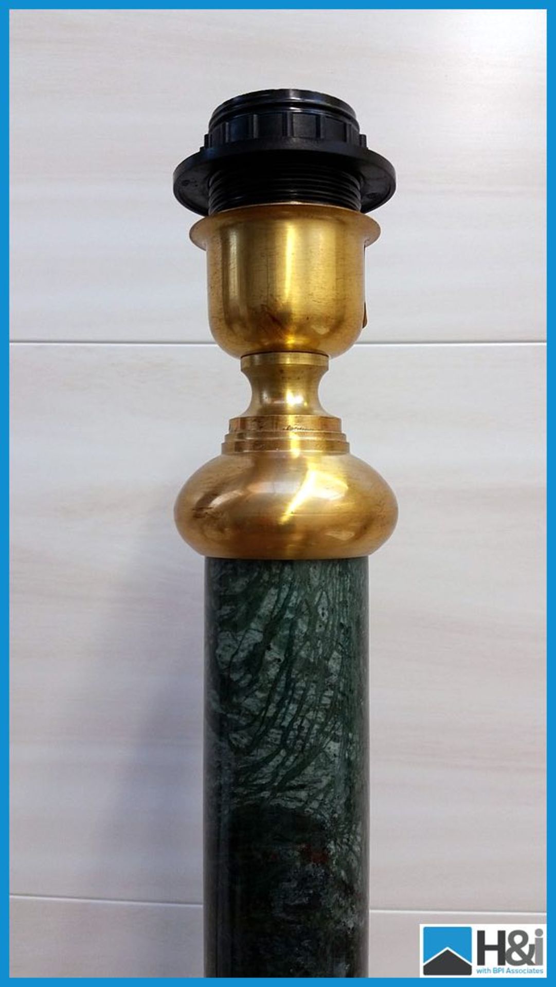 TL302 Carlton Table Lamp Green  with Italian Verdi Marble with 170mm Gold Base H540mm Not including - Image 3 of 4