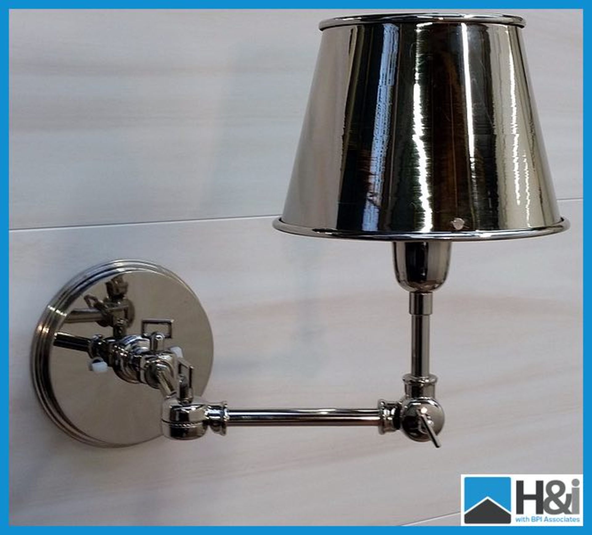 WL452 Adjustable Arm Wall Light in Chrome Normally 580 GBP Appraisal: Good Serial No: NA Location: