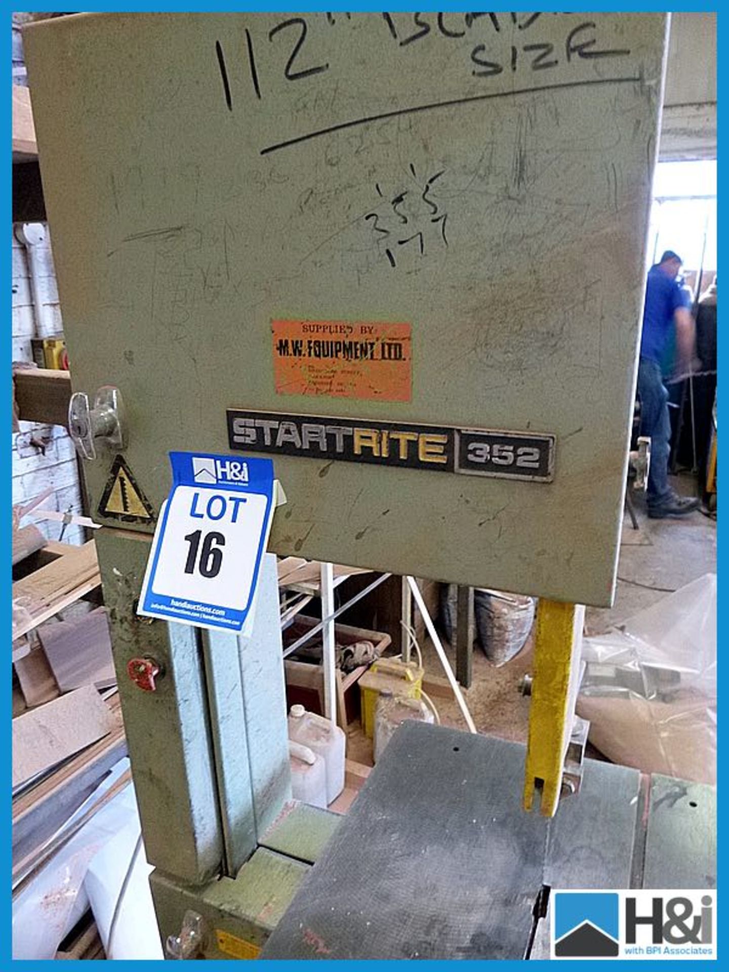 Startrite 352 bandsaw. 3 phase. - Image 4 of 6