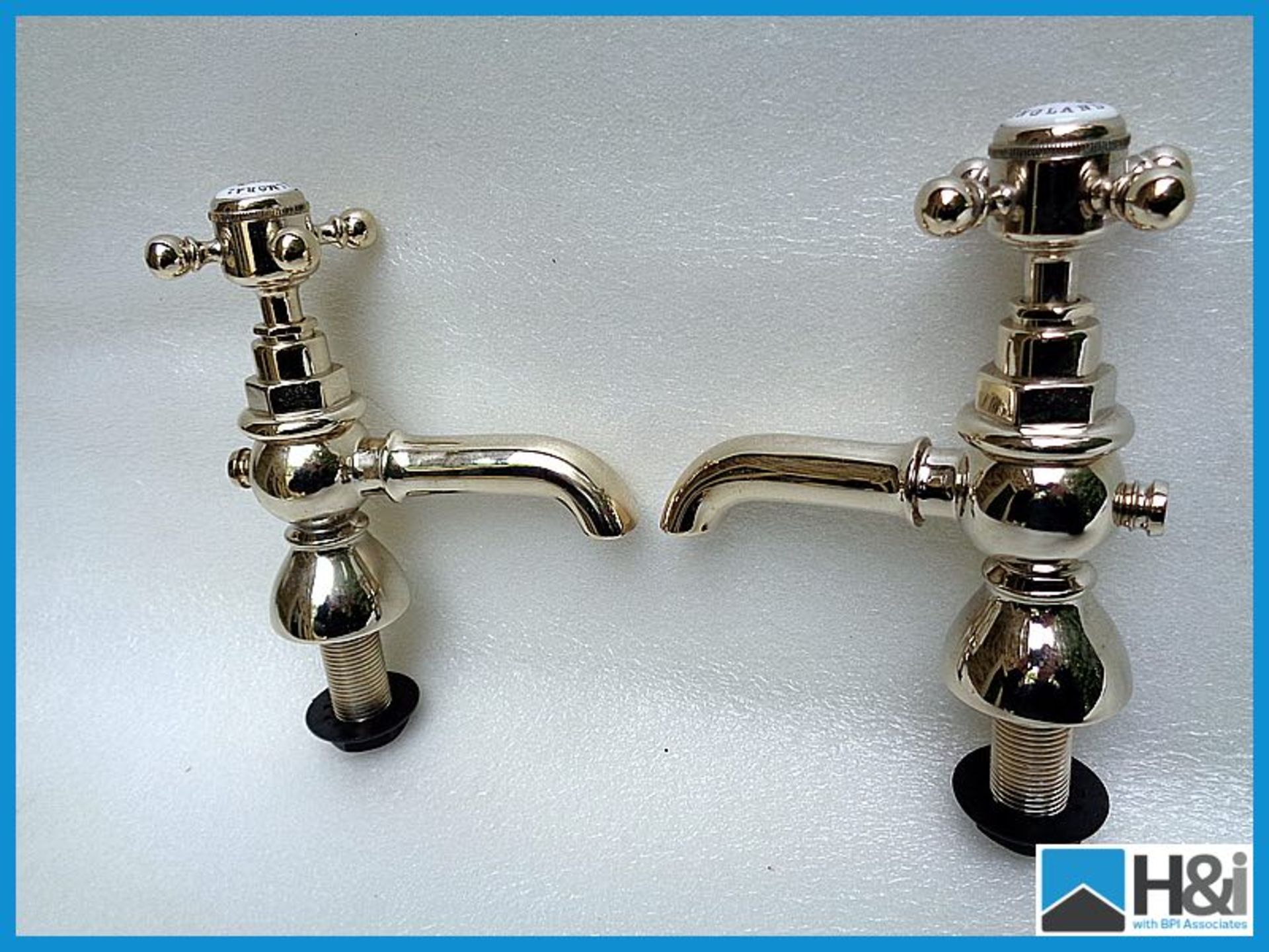 1 x pr Traditional basin taps Antique Gold RRP Â£129.00 (matching taps ex display Appraisal: Good